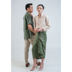 Kichi Batik Pasangan Catra Green dan Setelan Eden Nude Ananta Green
