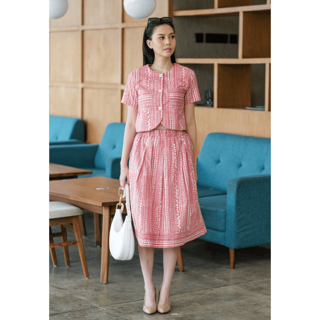 Setelan Jivala dan Gita Tribal Pink