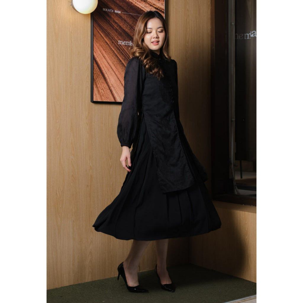 Setelan Samita LS plain dan Felice Black
