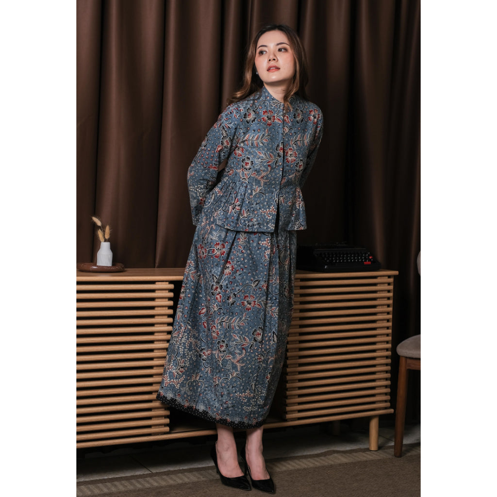 Setelan Mustika dan Gita Maxi Dot Blue