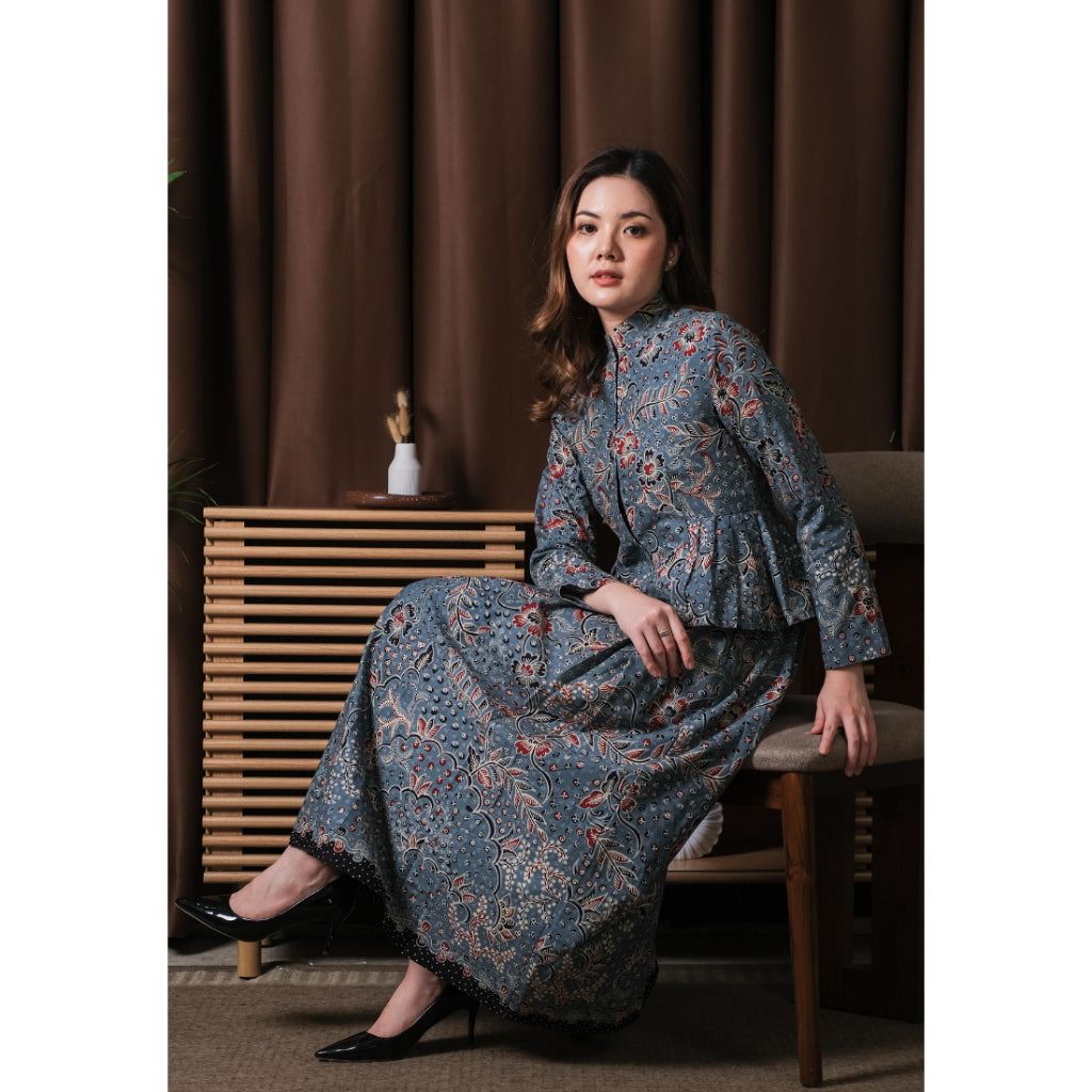 Setelan Mustika dan Gita Maxi Dot Blue
