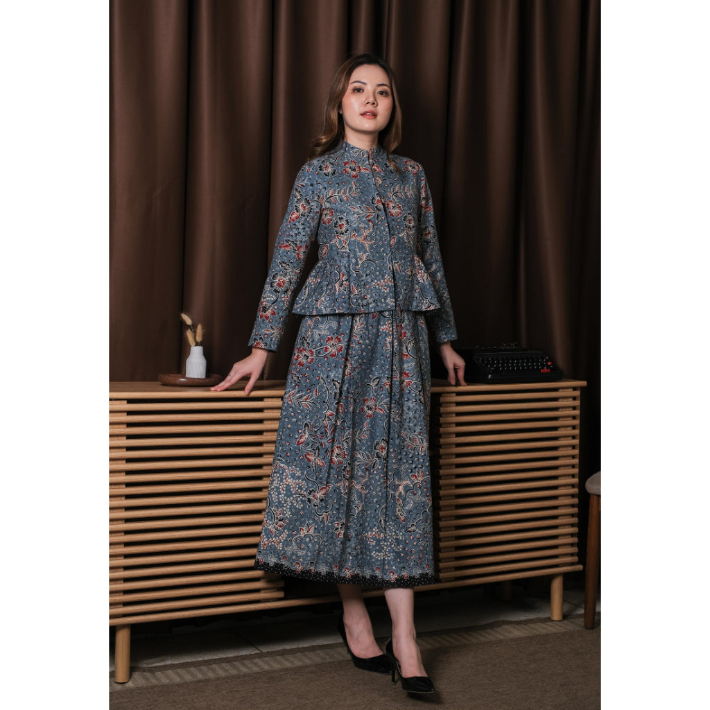 Setelan Mustika dan Gita Maxi Dot Blue