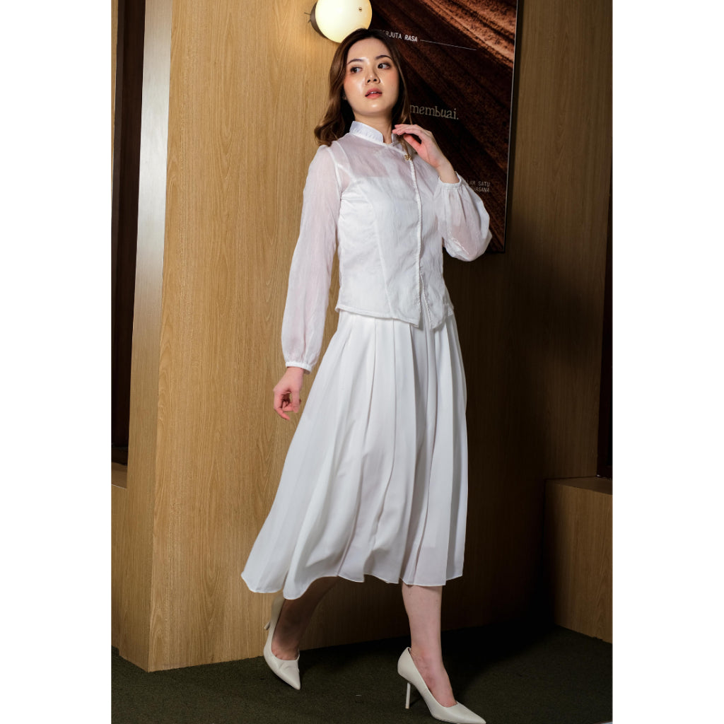 Setelan Dewanti LS plain dan Felice White