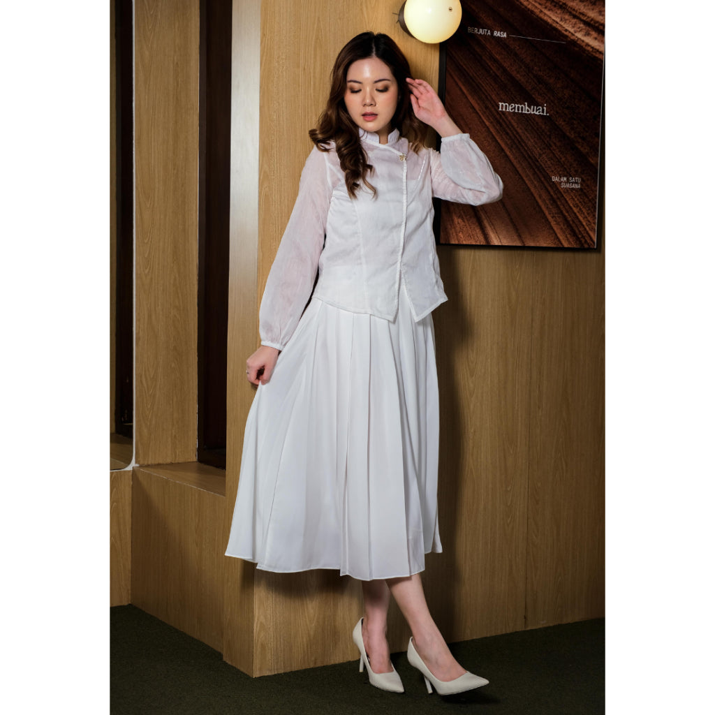 Setelan Dewanti LS plain dan Felice White