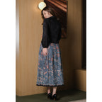 Setelan Dewanti LS Black dan Gita Maxi Dot Blue